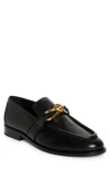 Bottega Veneta Astaire Knot Plaque Leather Loafers In 1000 Black