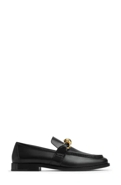 Bottega Veneta Astaire Leather Loafers Gold Hardware Design In Black