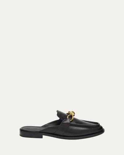 Bottega Veneta Astaire Knot Leather Loafer Mules In Black