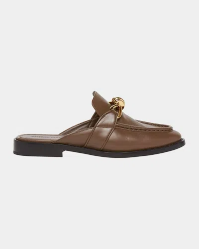 Bottega Veneta Astaire Knot Leather Loafer Mules In Pinecone