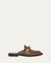 Bottega Veneta Astaire Knot Leather Loafer Mules In Pinecone