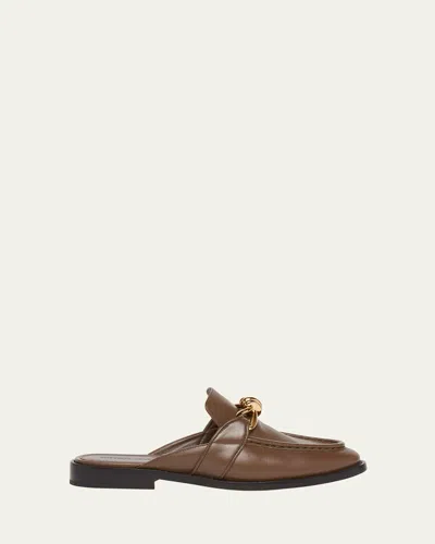 Bottega Veneta Astaire Knot Leather Loafer Mules In Pinecone