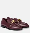 Bottega Veneta Astaire Embellished Leather Loafers In Burgundy