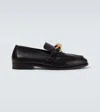Bottega Veneta Astaire Knot Plaque Leather Loafers In Black