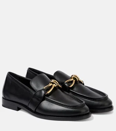 Bottega Veneta Astaire Knot Leather Loafers In Black