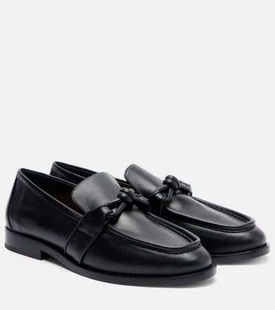 Bottega Veneta Astaire Leather Loafers In Black