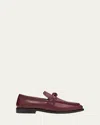 Bottega Veneta Caramel Leather Astaire Loafers In Merlot
