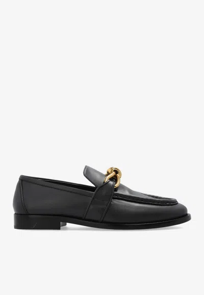 Bottega Veneta Astaire Knot Plaque Leather Loafers In Shadow