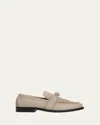 Bottega Veneta Astaire Knot Soft Suede Loafers In Pink