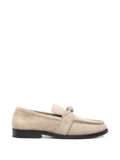 Pre-owned Bottega Veneta Astaire Knotted Loafers In Neutral