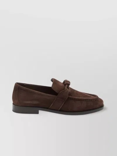 Bottega Veneta Astaire Leather Knot Loafers In Brown