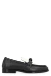 Bottega Veneta Astaire Metal Knot Leather Loafers In Black