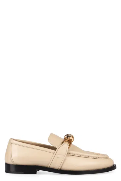 Bottega Veneta Astaire Leather Loafers In Panna