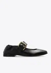 Bottega Veneta Astaire Leather Mary Jane Ballerina Flats In Black