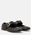 Bottega Veneta Astaire Leather Mary Jane Ballerina Flats In Black