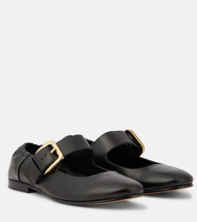 BOTTEGA VENETA ASTAIRE LEATHER MARY JANE FLATS