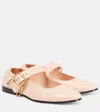 Bottega Veneta Astaire Leather Rabbit Mary Jane Ballerina Flats In Pink