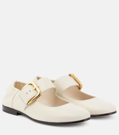 BOTTEGA VENETA ASTAIRE LEATHER MARY JANE FLATS