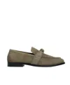Bottega Veneta Sage Suede Astaire Loafers In Green