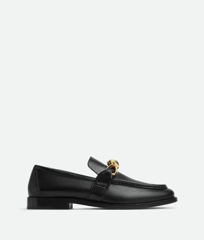 Bottega Veneta Astaire Metallic Knot Leather Loafers In Black