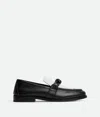 Bottega Veneta Astaire Metal Knot Leather Loafers In Black/white