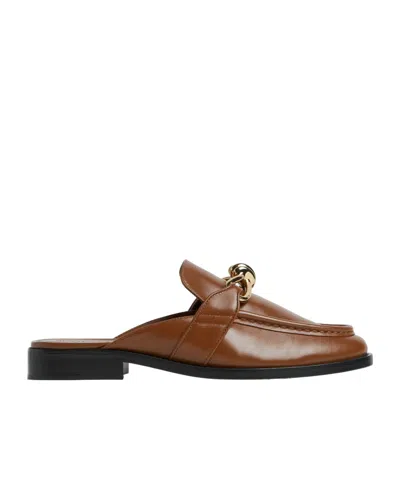 Bottega Veneta Women Astaire Leather Sabot Loafers In Brown