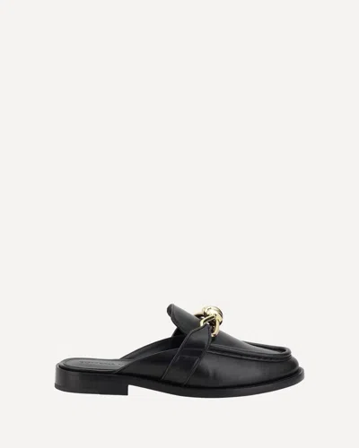 Bottega Veneta Astaire Knot Leather Loafer Mules In Black