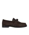 Bottega Veneta Astaire Fondente Suede Moccasin In Brown