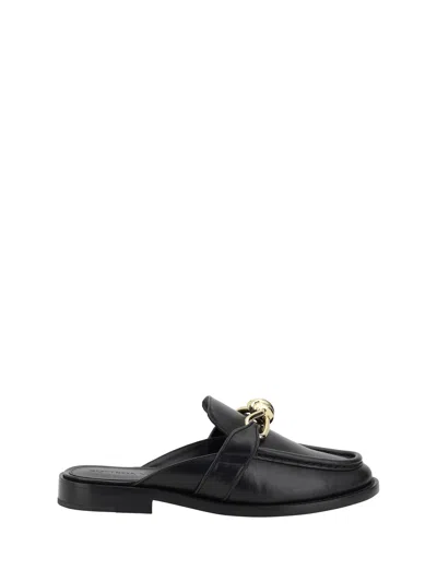 Bottega Veneta Astaire Knot Leather Loafer Mules In Black