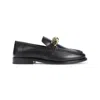 Bottega Veneta Astaire Leather Loafers Gold Detail In Black