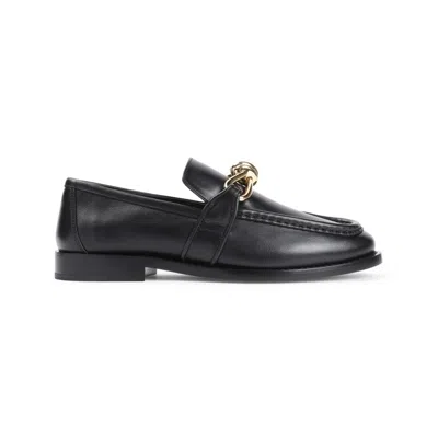 Bottega Veneta Astaire Metallic Knot Leather Loafers In Black