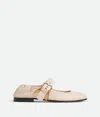 Bottega Veneta Astaire Leather Rabbit Mary Jane Ballerina Flats In New Cameo