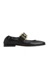 Bottega Veneta Astaire Leather Mary Jane Ballerina Flats In Black