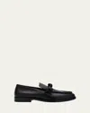 Bottega Veneta Astaire Metal Knot Leather Loafers In Black