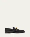 Bottega Veneta Astaire Metallic Knot Leather Loafers In Black