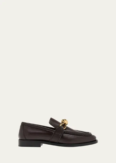 BOTTEGA VENETA ASTAIRE METALLIC KNOT LEATHER LOAFERS