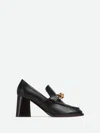Bottega Veneta Astaire Metallic Knot Leather Heeled Loafers In Black  