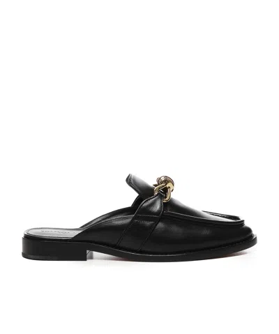 Bottega Veneta Astaire Knot Leather Loafer Mules In Black