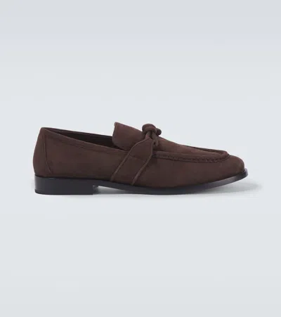 BOTTEGA VENETA ASTAIRE KNOT SUEDE LOAFERS