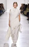 Bottega Veneta Asymmetric Mille Feuille Top In White