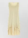 Bottega Veneta Embellished Pleated Mini Dress In Neutral