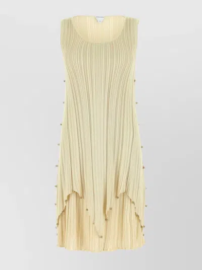BOTTEGA VENETA ASYMMETRIC PLEATED LAYERED DRESS