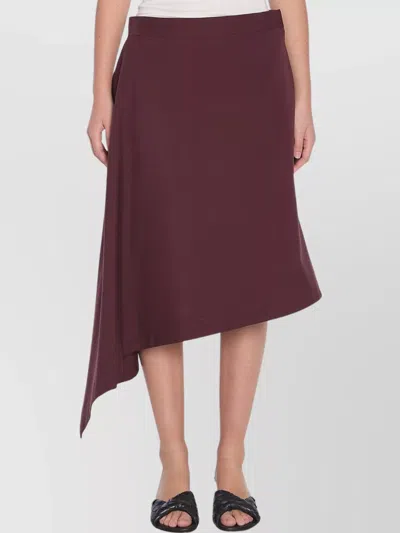 BOTTEGA VENETA ASYMMETRIC WOOL MIDI SKIRT SILHOUETTE