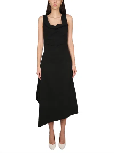 BOTTEGA VENETA BOTTEGA VENETA ASYMMETRICAL MIDI DRESS