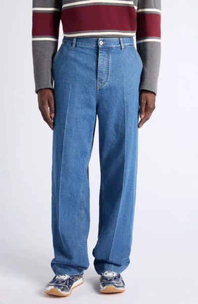Bottega Veneta Atlantic Blue Straight Leg Cotton Denim Jeans
