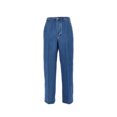 Bottega Veneta Atlantic Blue Wash Wide Leg Jeans