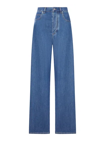 Bottega Veneta Atlantic Blue Wash Wide-leg Jeans