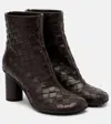 Bottega Veneta Atomic 75 Intrecciato Leather Ankle Boots In Black