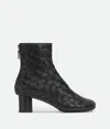 Bottega Veneta Dark Brown Leather Atomic Ankle Boots In Black