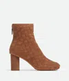Bottega Veneta Atomic Intrecciato Suede Ankle Boots In Brown
